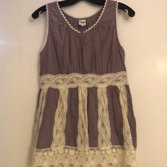 Anthropologie Tops - Little Blue Bird Tank Lace Lavender Top blouse S